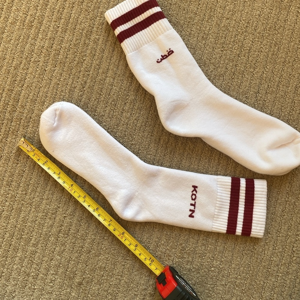 KOTN Long Crew Above the Ankle Socks, white long socks size 8, s/m - Picture 5 of 8